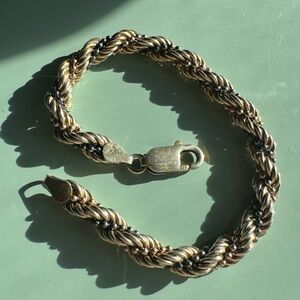 Multi-color 925 Sterling silver made in Italy rope style bracelet 13.2g